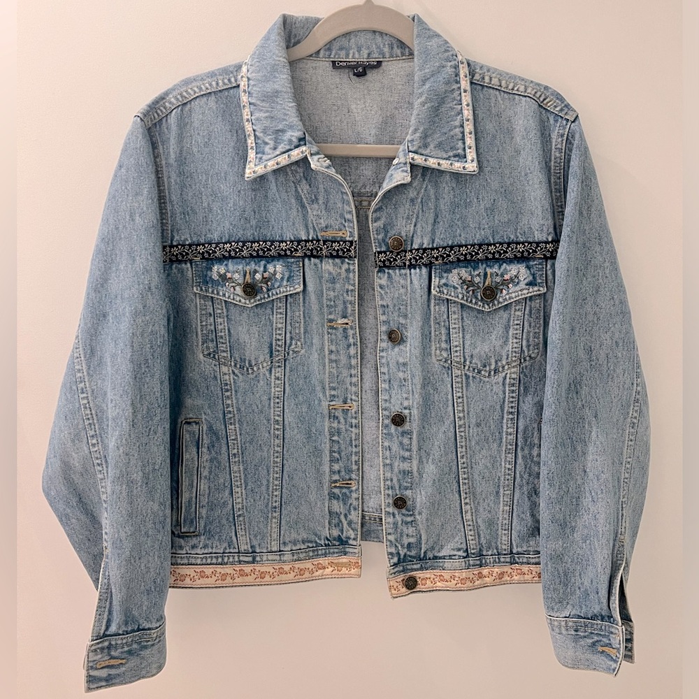 Vintage Festival Light Blue Jean Jacket